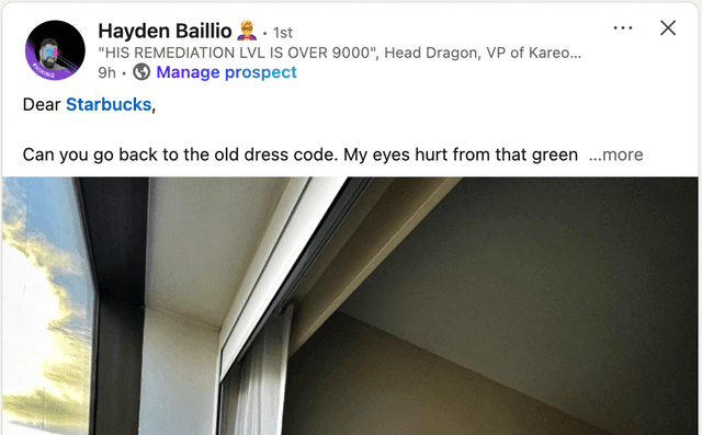 Hayden Random Thoughts LinkedIn Post