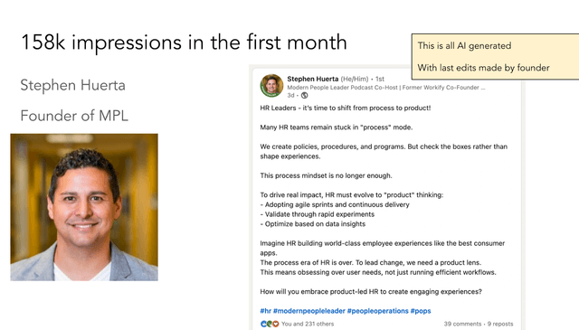 Stephen 158K Impression LinkedIn Post