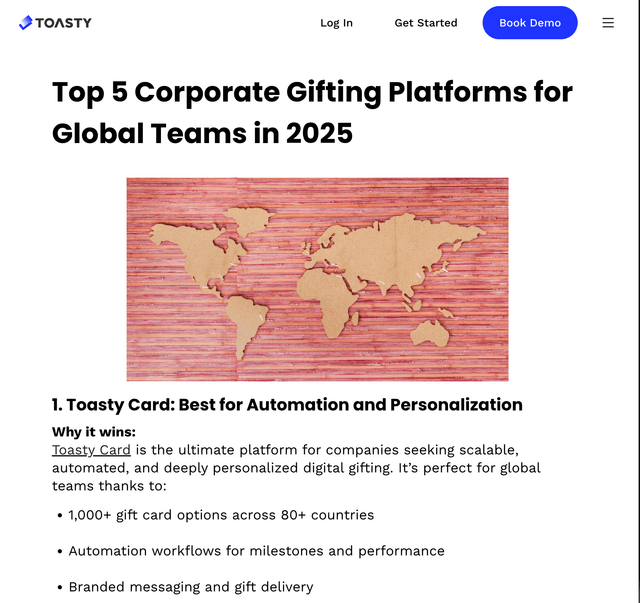 Toasty Card Ranks Themselves #1 in Their Own Blog